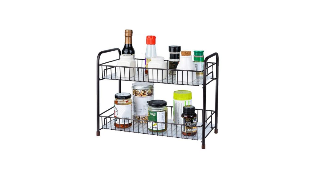 TreeLen 2 Tier Counter Shelf Standing Holder Spice Storage Rack
