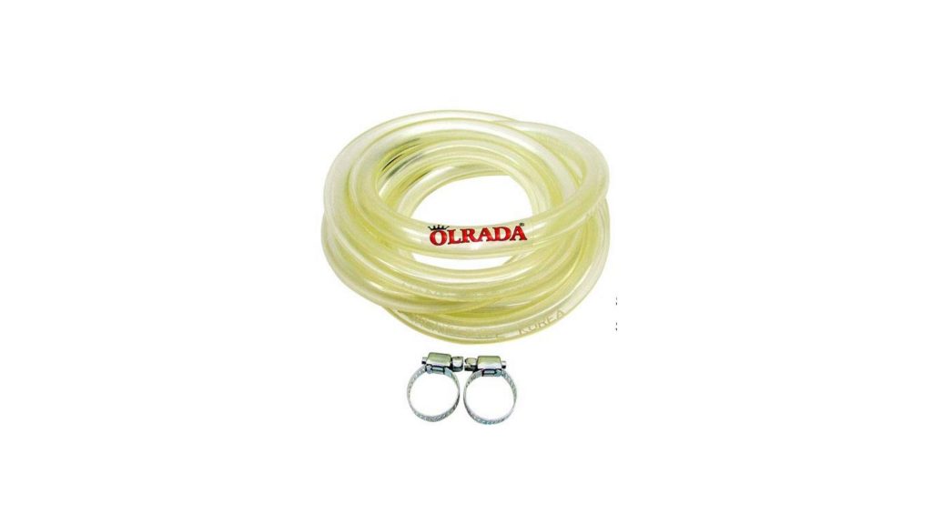 Olrada Nylon 2 meter Rubber Gas Pipe with 2 Clamps, Clear