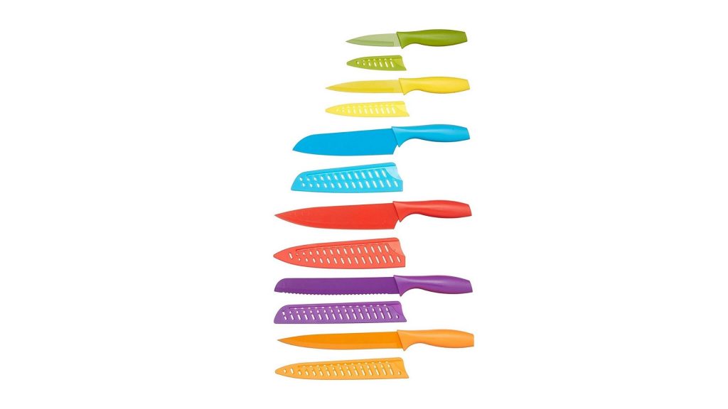AmazonBasics 6 Stainless-steel Coloured Knives