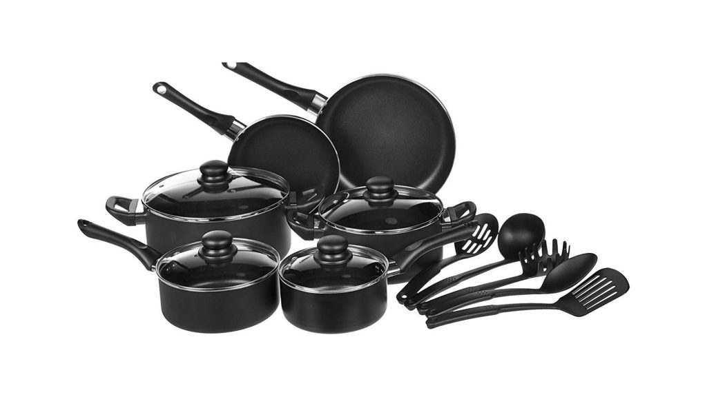 AmazonBasics 15-Piece Non-Stick Cookware Set